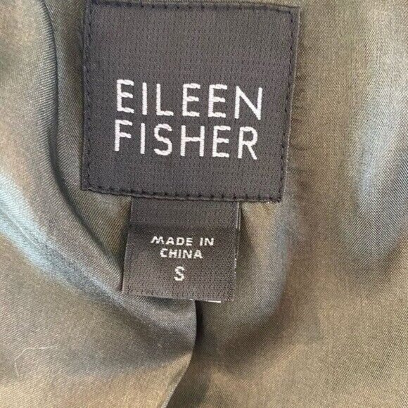 EILEEN FISHER Silk Embroidered Green Sequin Jacket Size S - Picture 6 of 8